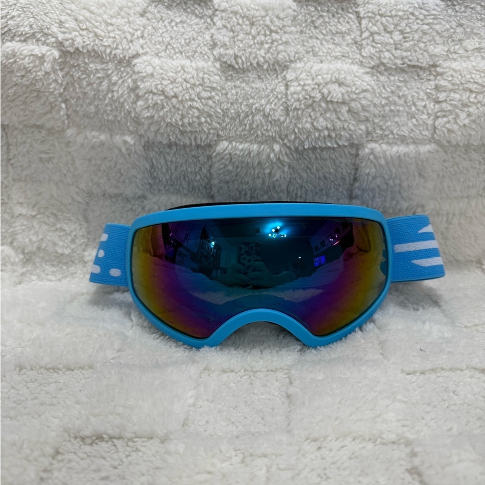 Kids Ski Goggles Blue Mirrored Lens | Snowboard Snow Goggles | Youth Winter